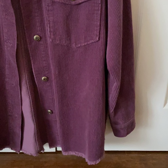 Zara Corduroy Shacket Shirt Jacket sz Small Purple - Picture 4 of 6